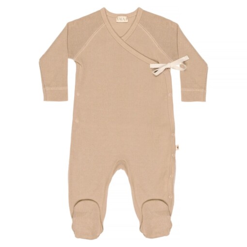 Kimono footie with bow - BISCOTTI