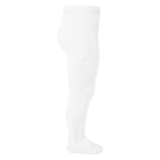 Condor side patterned tights - WHITE