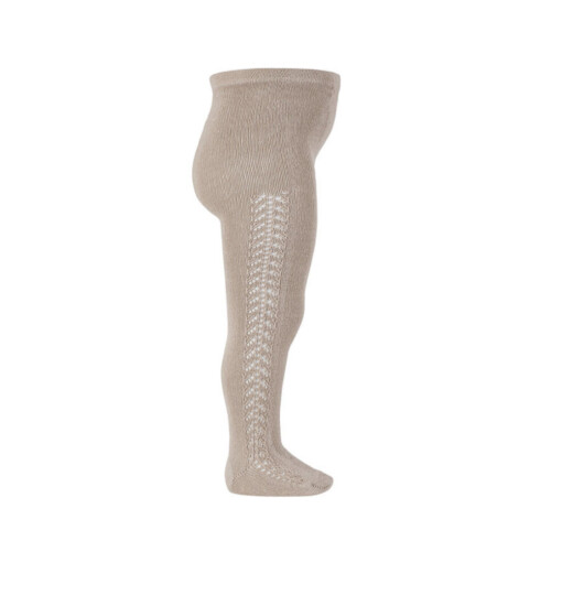 Condor side openwork tights - STONE