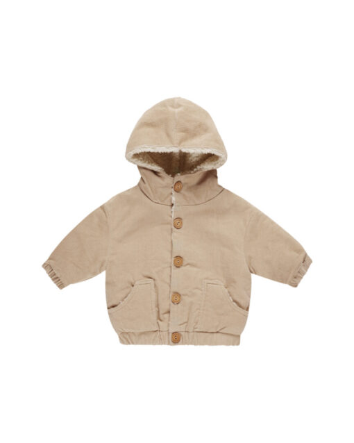 Corduroy Hooded Jacket | Latte | Quincy Mae