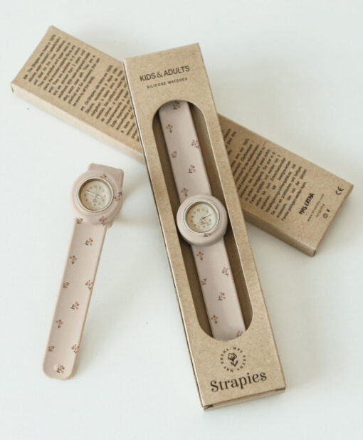 Mrs Ertha strapies horloge kids & adults - biscuit flower buds