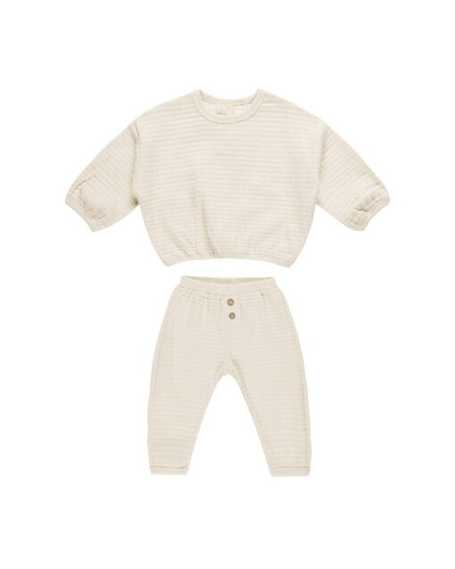 Textured Sweat Set | Natural | Quincy Mae