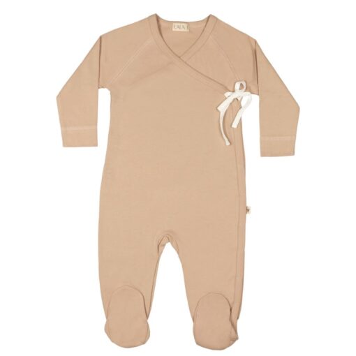 Kimono footie with bow - ROSADO