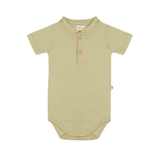 Onesie with buttons short sleeve - VERDE