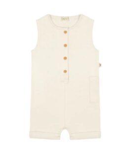 Sleeveless romper with buttons - CREMA