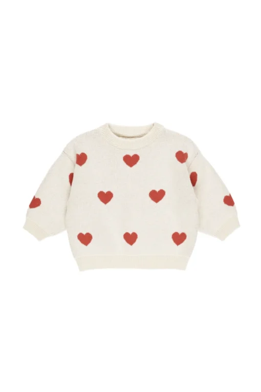 Heart Knit Sweater | Natural | Quincy Mae