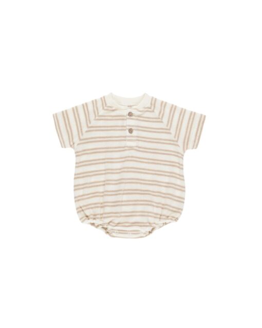 Terry Henly romper | Oat Stripe | Quincy Mae