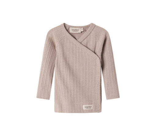 MarMar Copenhagen | Tut Wrap Top Pointelle Rib | Soft beige