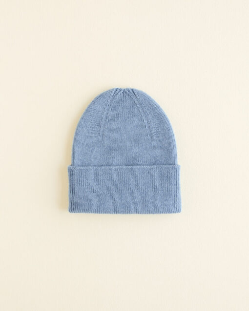 Hvid Beanie Fonzie newborn | Light Blue