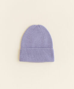 Hvid Beanie Fonzie newborn | Lilac
