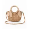 Mrs Ertha Mini straw bag - Toffee Lines