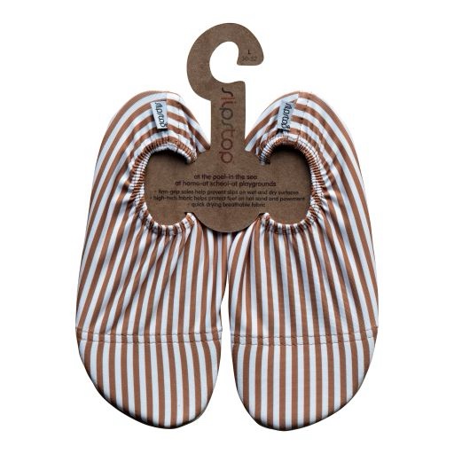 Slipstop waterschoentjes - Cognac Stripe