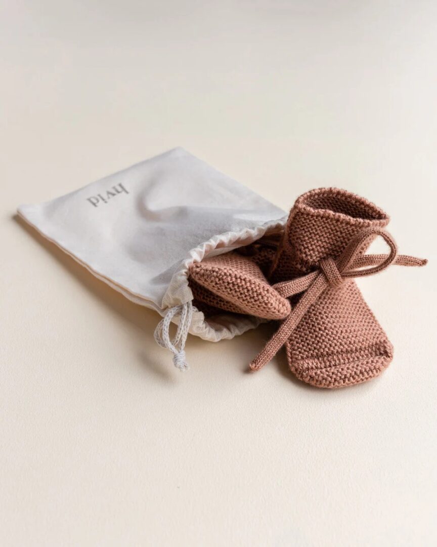 Hvid Baby slofjes | Terracotta - Afbeelding 3